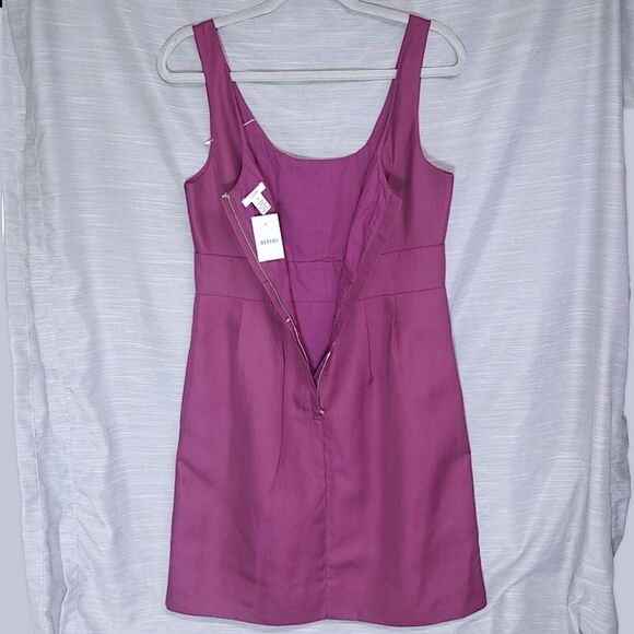 J.Crew Purple Sydney Cotton Cady Minimalist Cocktail Dress Pockets Womens 10 NWT - Picture 6 of 12